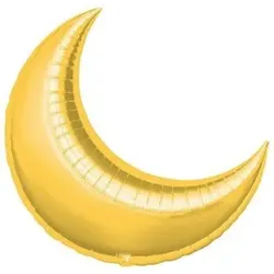 AMSCAN 1613799 35'' Crescent Gold Foil Balloon D23 Bulk 64 x 74 cm