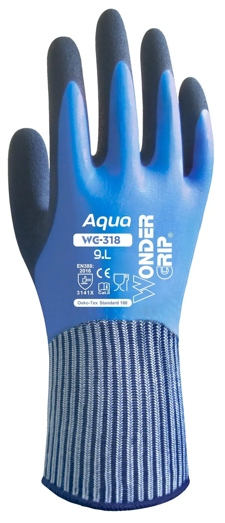 Wondergrip Handschuhe Aqua WG-318, blue, 8