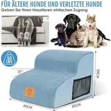 Famanu Hundetreppe 2 Stufen - Antirutsch, abnehmbarer Bezug, für kleine Hunde