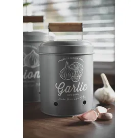 Sendez 3 Vorratsbehälter Kartoffeltopf Knoblauchtopf Zwiebeltopf Vorratsdosen Grau matt