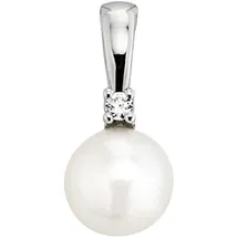 Orolino Gold 585 mit 1x Brillant 0,025ct. und weißer Perle 7mm
