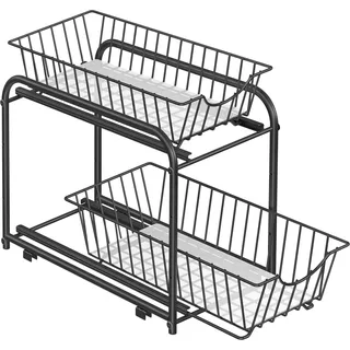 Songmics Küchenschrank Organizer stapelbar, klassikschwarz