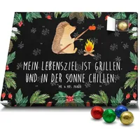 Mr. & Mrs. Panda Schoko Adventskalender Igel Grillen - Schwarz - Geschenk, Tiermotive, Schokoladen Adventskalender, Motivation, Gute Laune, lustige... - Schwarz