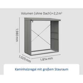 EcoStar Kaminholzregal Elegant-V Typ 2 graualuminium,