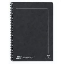 Clairefontaine 10x Europa Notemaker, Doppelspiralheft A4, 60 Blatt liniert abtrennbar - Schwarz 4862Z