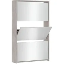 vidaXL Schuhschrank mit Spiegel 63 x 102,5 x 17 cm grau / betongrau