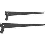 Element System 18133-00016 PRO-Träger Regalträger 1-reihig / 2 Stück / 7 Abmessungen / 3 Farben/L = 40 cm/schwarz/für Regalsystem/Wandschiene