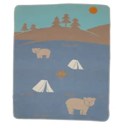 David Fussenegger Babydecke Juwel 'Camping' 70 x 90 cm Mittelblau