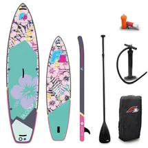 F2 SUP Board Retro Bloom Hibiskus 341 x 11,2 cm bunt