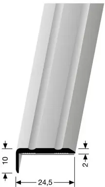 PARKETTFREUND Winkelprofil PF 236 SK 100 cm mit Zierrillen ALU ELOXIERT Farbe Sand