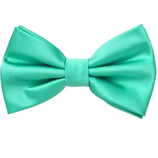 MASADA Herren Fliege Türkis Seidenlook, stufenlos verstellbar, handgefertigt, Hakenverschluss - 12 x 6 cm 100% Polyester - Einheitsgröße