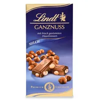 Lindt Ganznuss Geröstete Haselnüsse Vollmilchschokolade Tafel 100 g