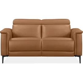 OTTO home 2-Sitzer OTTO HOME "Lund, mit Relaxfunktion und Kopfteilverstellung", braun (cognac), B:160cm H:97cm T:100cm, Echtleder 100% Echtleder;Kunstleder 100% Polyurethan, Sofas, manuell od. elektrisch (m.USB-C), Echtleder, Kunstleder, Webstoff
