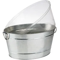 Wein- und Sektkühler APS "TIN", silber (silberfarben), B:32cm H:23cm T:50cm, Metall, Eiskübel, Metall, 18 Liter Fassungsvermögen
