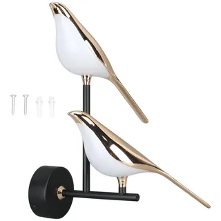 Nordische Wandleuchte Vogeldekor, LED Wandlampe für Wohnzimmer Schlafzimmer mit Neutralweiß Beleuchtung, 85-265V
