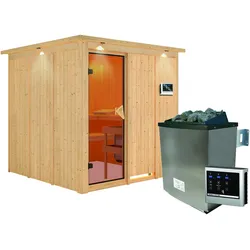 Karibu Sauna Rodin-9kWOfen-Steuergerät-Inkl.Dachkranz