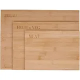 Alpina Schneidebrett-Set Holz 3  verschiedene Größen  Braun