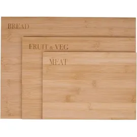 Alpina Schneidebrett-Set Holz 3  verschiedene Größen  Braun