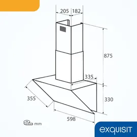 Exquisit KFD60-020 Wandhaube 59,8 cm Schwarz