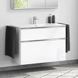 evineo ineo4 Unterschrank B: 101 cm, 2 Auszüge, mit Griff, für Duravit ME by Starck Waschtisch,, BE0267WH,