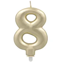 Papstar Zahlenkerze mit Halter 7 cm 12 St. Gold