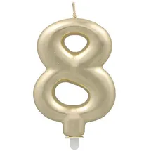 Papstar Zahlenkerze mit Halter 7 cm 12 St. Gold