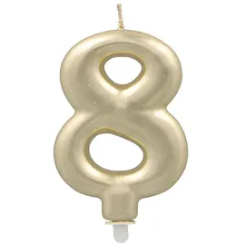 Papstar Zahlenkerze mit Halter 7 cm 12 St. Gold