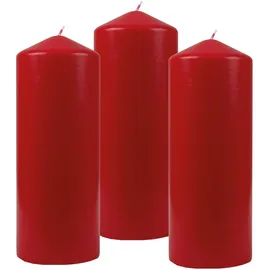 HS Candle Stumpenkerzen Ø6 cm x 17 cm 3 St. rot