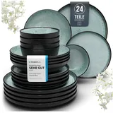 PURE LIVING INTERIOR DESIGN Ibiza Tafelservice 24-tlg. salbeigrün
