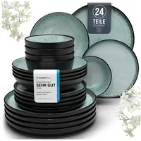 PURE LIVING INTERIOR DESIGN Ibiza Tafelservice 24-tlg. salbeigrün