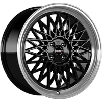 Borbet B 7x17 ET38 4x108 63,4, black rim polished