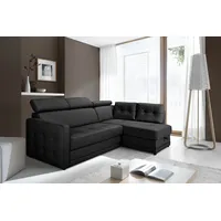 exxpo - sofa fashion Eckcouch Kunstleder 2-Sitzer Schwarz