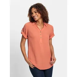 Schlupfbluse CASUAL LOOKS, Damen, Gr. 54, orange (papaya), 100% Viskose, unifarben, Kurzarm, Blusen
