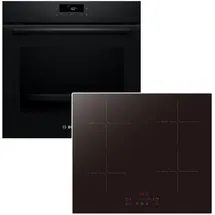 bosch / pkm Backofen-Set Kochfeld Pyrolyse 3D Heissluft Induktion Booster Schwarz Touch Slider