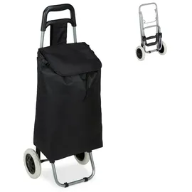 Relaxdays Einkaufstrolley schwarz 40 x 30 x 91 cm