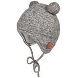 maximo - Winter-Mütze Baby Cosy zum Binden in grau meliert, Gr.39,