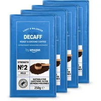 by Amazon Entkoffeiniert Gemahlener Röstkaffee, 1kg (4 Packs of 250 g), Rainforest Alliance-Zertifizierung