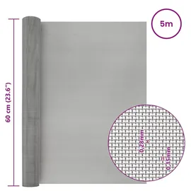 vidaXL Maschendrahtzaun 60 x 500 cm Silber/Edelstahl