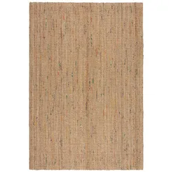 Teppich FLAIR RUGS "Jute Boucle", bunt, B:120cm H:7mm L:170cm, Jute, Teppiche, aus 100% Jute, mit Fransen, aus Naturfasern