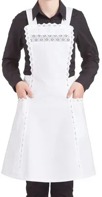 Latzschürze Rocklänge ca. 55cm weiß 02/86/01 - weiss