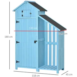 Outsunny Gartenhaus 1,30 x 0,54 m Blau