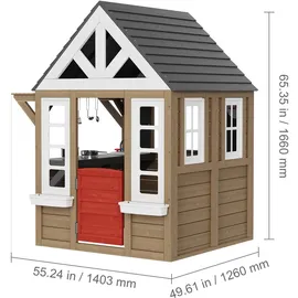 Vevor Spielhaus aus Zedernholz mit Tür und Fenster Natur