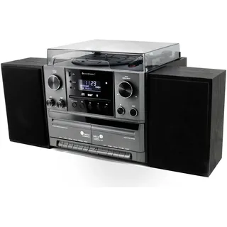 Soundmaster MCD5600SW Plattenspieler, DAB+, UKW, Bluetooth, CD, Player, 2x 5 W), Stereoanlage