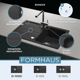 Schock Formhaus D-100S Einbau Nero + Excenterbetätigung