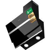 CIARRA Kopffreie Schräghaube Dunstabzugshaube 60 cm 650 m3/h Touch Control Dimmbar LED-Beleuchtung