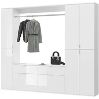 Inn.furn Garderobenschrank weiß Hochglanz 212 cm, 21 Fächer, SystemX