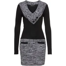 MELROSE Strickkleid Mini Schwarz/Weiß 34
