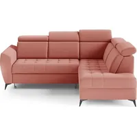 Modernes Ecke, Ecksofa mit Schlaffunktion und Bettkasten Sofagarnitur Sofa Eckcouch L-Form, Couch für Wohnzimmer, Schlafsofa, Eck-Sofa,  Wohnlands... - Rosa