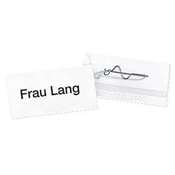 10 DURABLE Namensschilder mit Nadel 6,0 x 3,0 cm