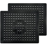 NUWIQ 2 Stück Spülbeckeneinlage, 31 x 26cm Spülbeckenmatte Sink, Spülbeckeneinlage Gummi, Küchenspülenschutz für Spülbecken Schützt die Oberfläche, Lebensmittelechtes PVC (Schwarz)